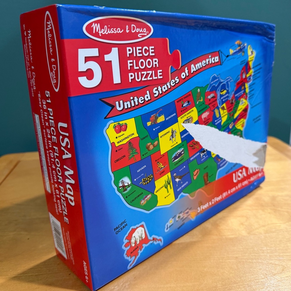 Melissa & Doug Colorful USA State Puzzle Pieces